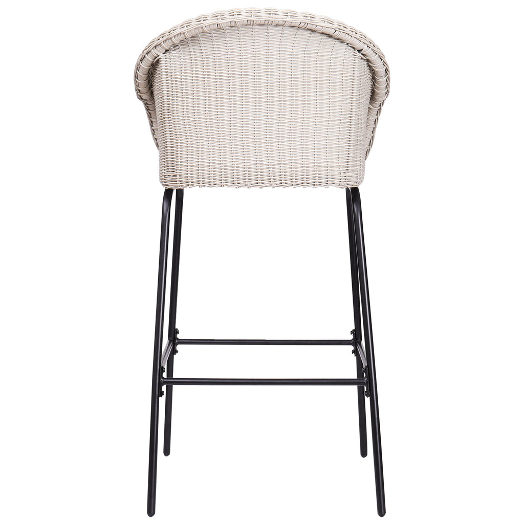 Ladd Outdoor Metal Wicker Barstool Set of 2