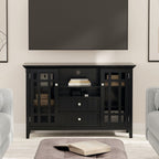 Handcrafted Tall TV Media Stand with Adjustable Storage - Dark Brown, Black, or White
