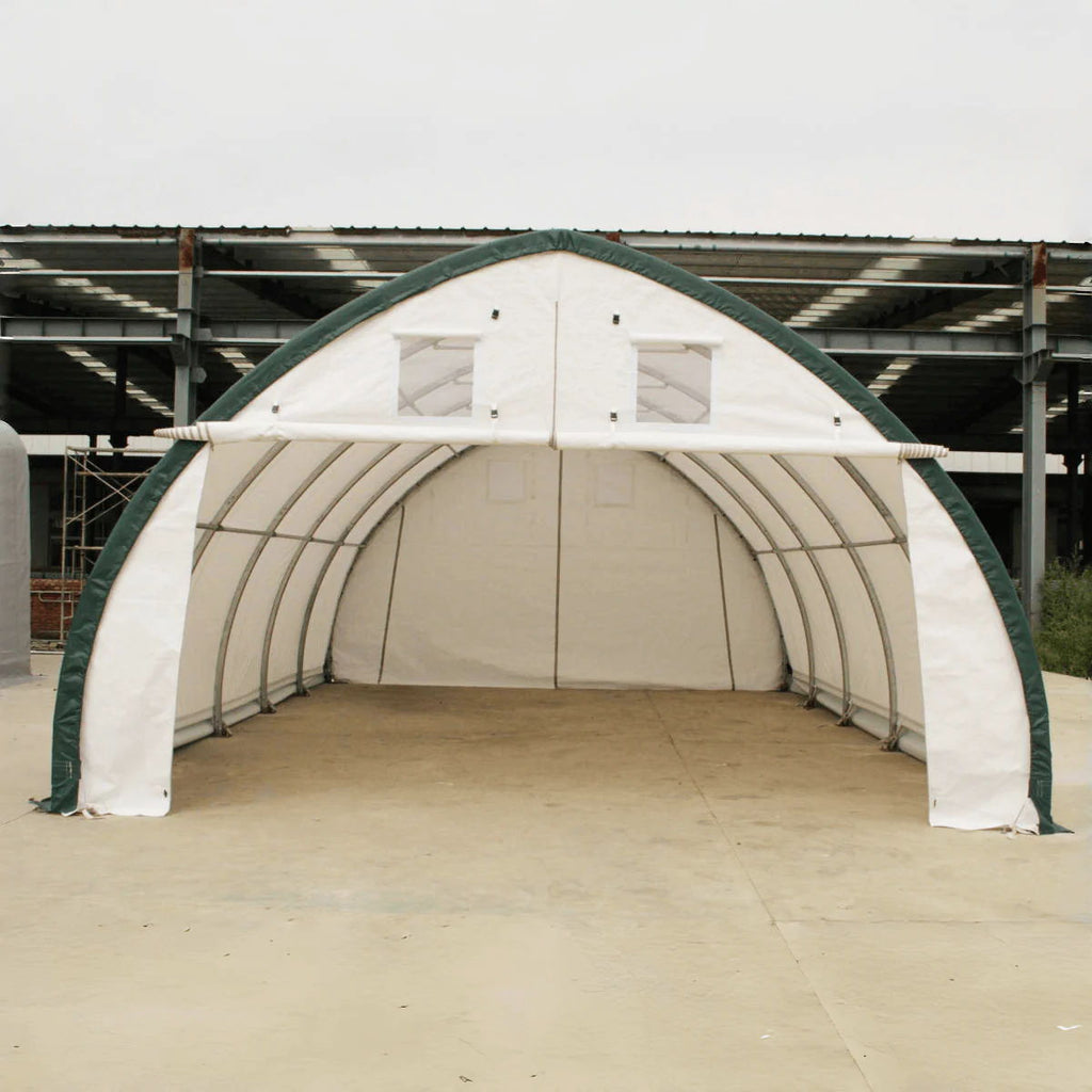 Single Truss Arch Storage PE Shelter - White