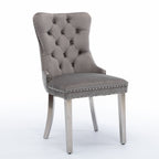 Contemporary Upholstered Dining Chair Set with Nailhead Trim - Multiple Colors