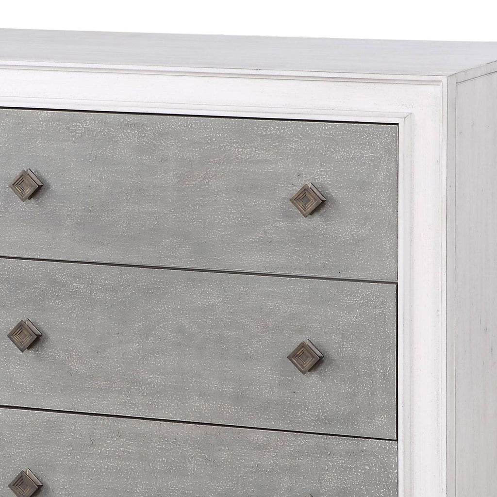 Katia Weathered Dresser with Full-Extension Drawers - White