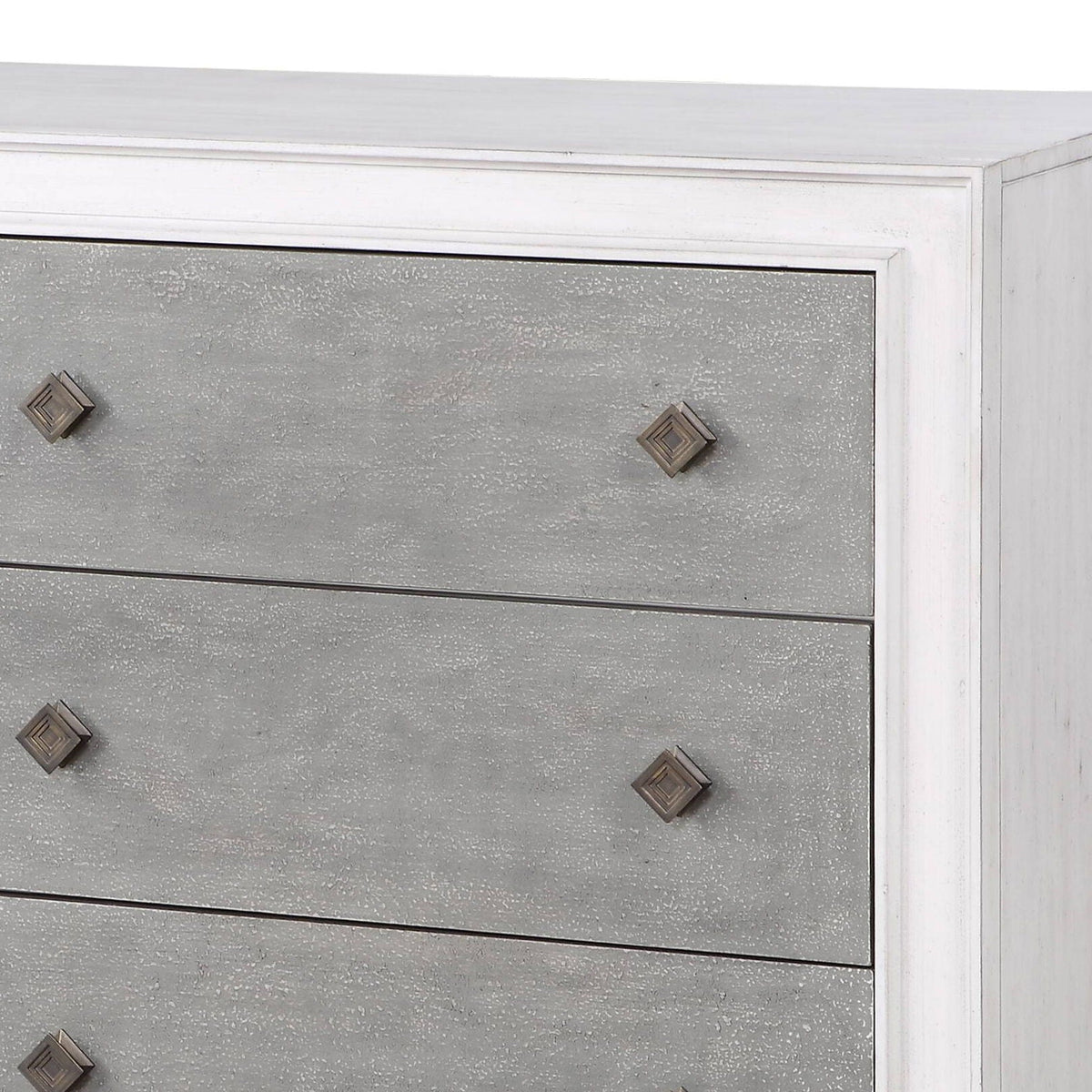 Katia Weathered Dresser with Full-Extension Drawers - White