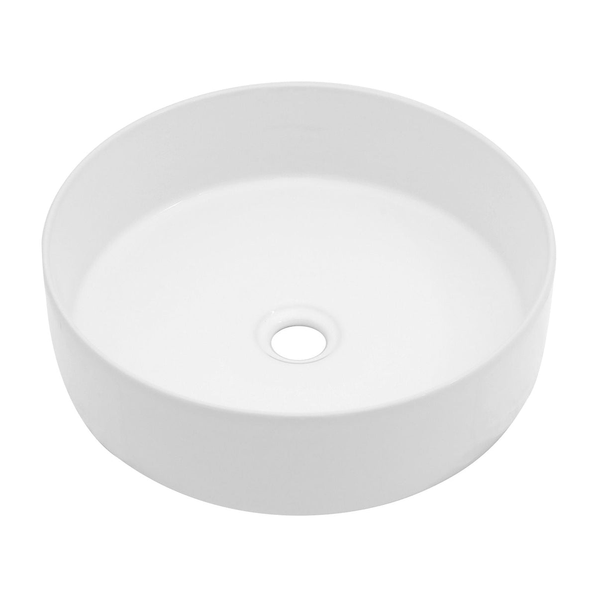 Ceramic Vessel Bathroom Sink with Stain Resistant Finish - White