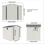 Outdoor Garden Storage Shed with Lockable Doors and Window - White / Gray