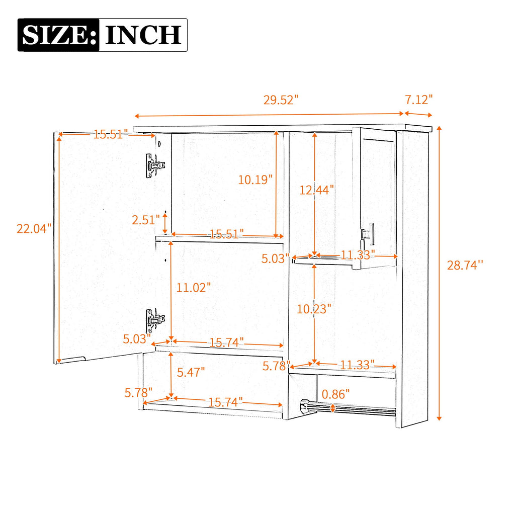 Modern Wall Mounted Bathroom Medicine Cabinet