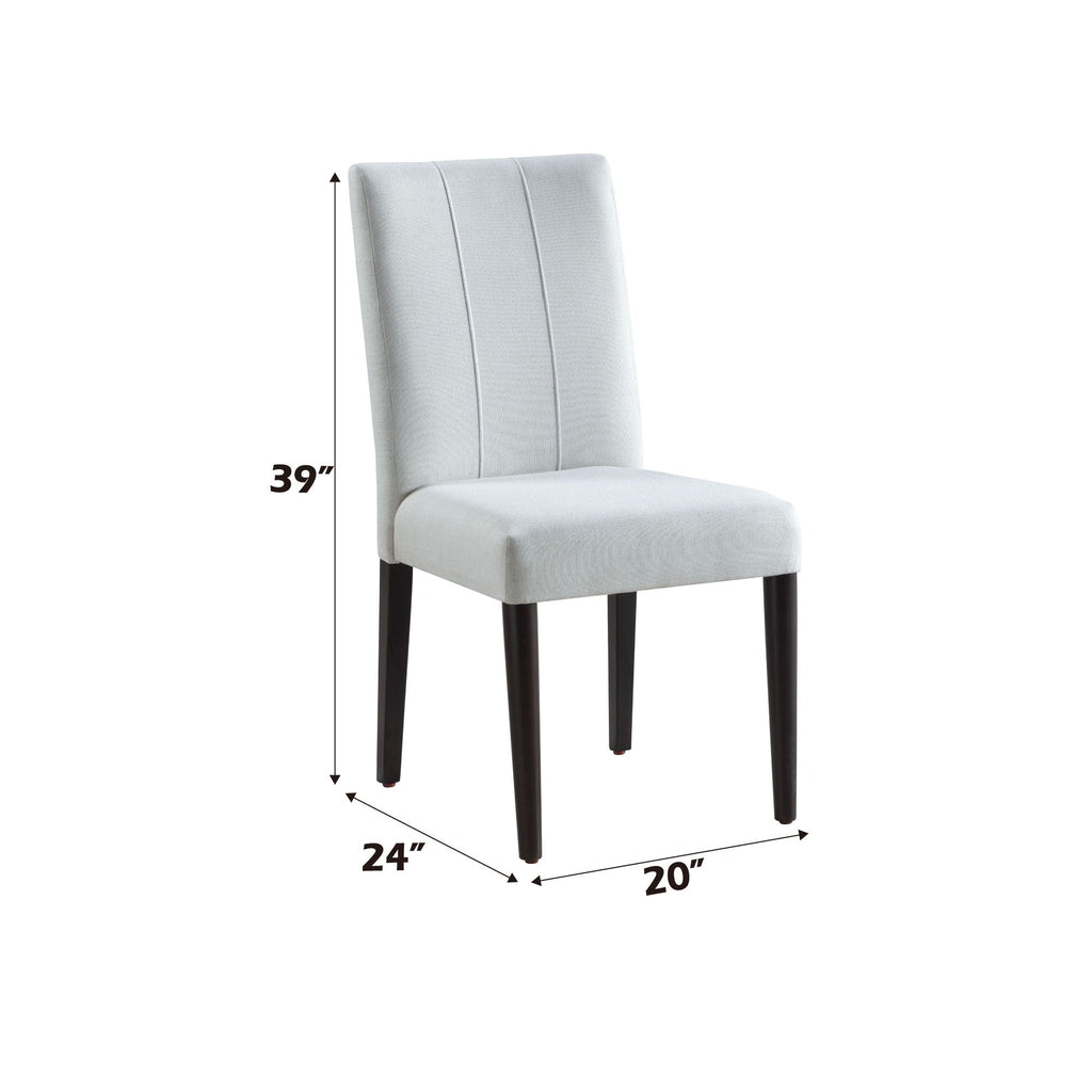 White Side Chair Set with Padded Cushion - Carena (Set of 2)