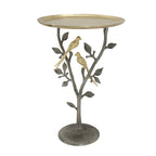 Metal Dual Bird Side Table with Round Tray - Gold