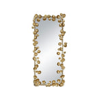 Full Length Floor Mirror with Gold Leaf Accents - Gold