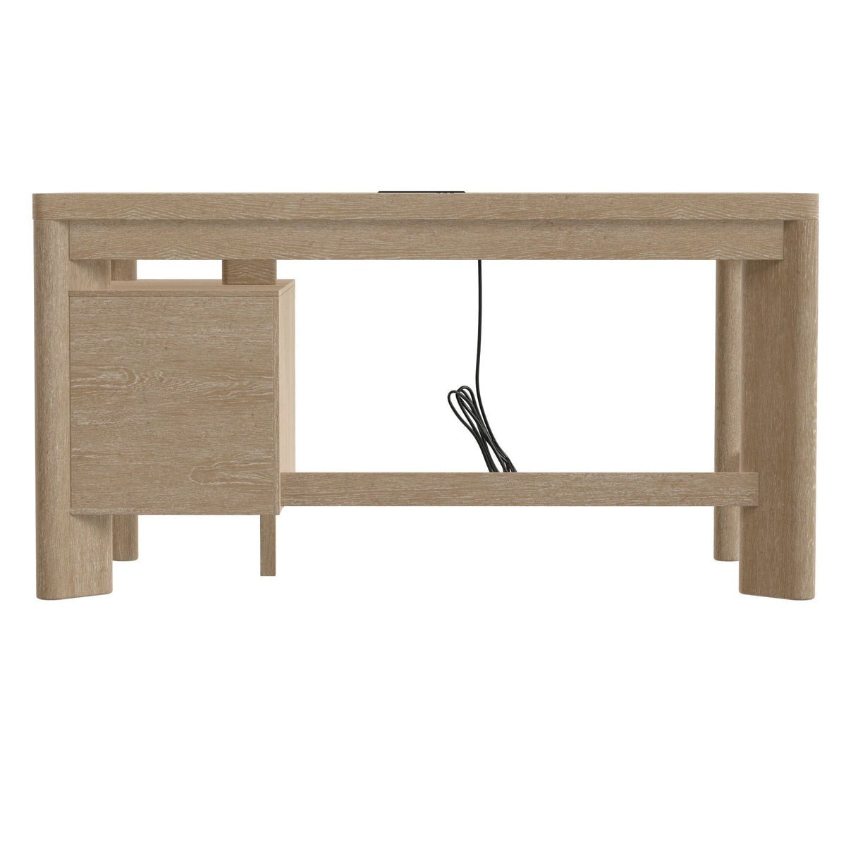 Tan Wood Writing Desk with Spacious Surface - 58 Inch