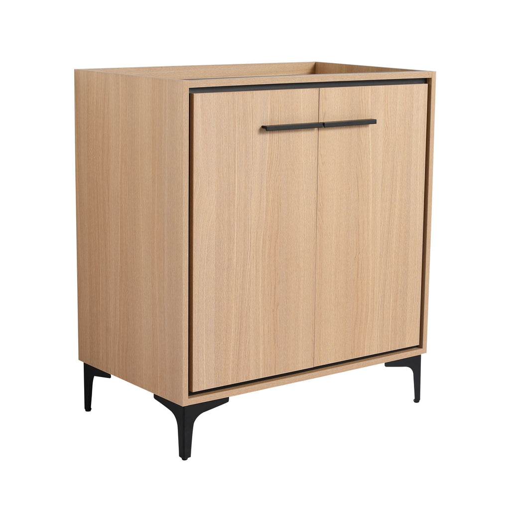 Modern Bathroom Vanity Cabinet with Soft Closing Doors - Light Brown