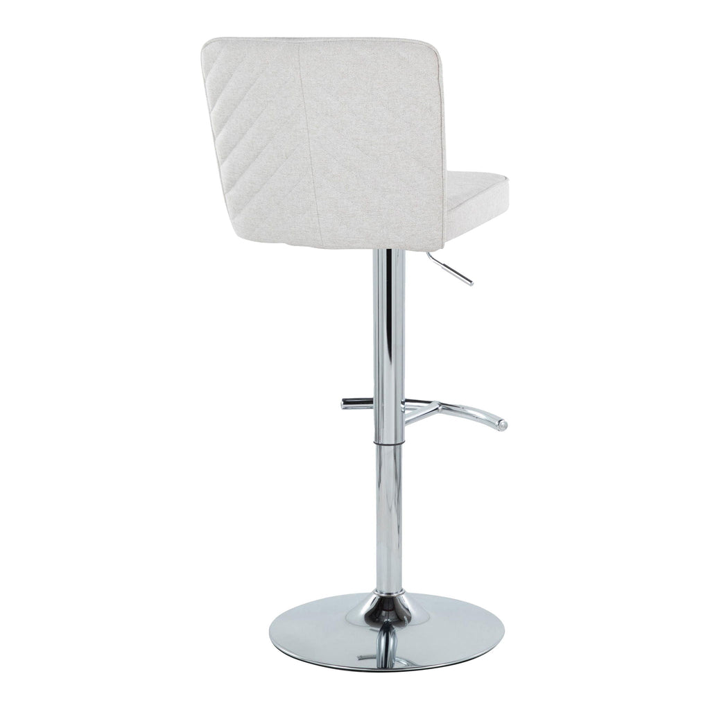 Contemporary Adjustable Barstool Set with Swivel & T Footrest - Black, White, Beige
