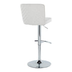 Contemporary Adjustable Barstool Set with Swivel & T Footrest - Black, White, Beige