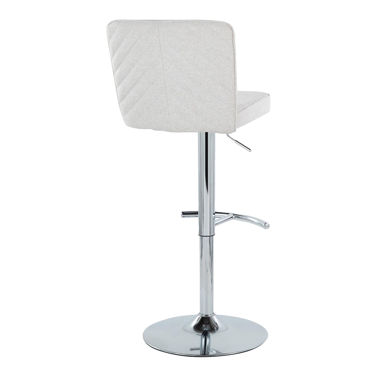 Contemporary Adjustable Barstool Set with Swivel & T Footrest - Black, White, Beige