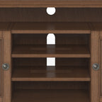 Rustic Natural Aged Brown TV Media Stand with Adjustable Shelves - Dark Brown