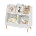 Kids Bookshelf and Toy Organizer with 5 Cubbies - White