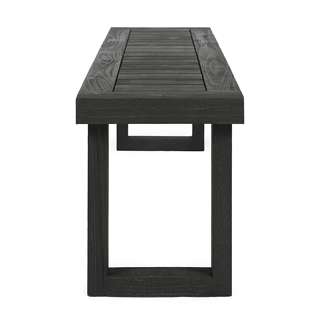 3-Piece Solid Acacia Wood Outdoor Dining Set, Sandblast Dark