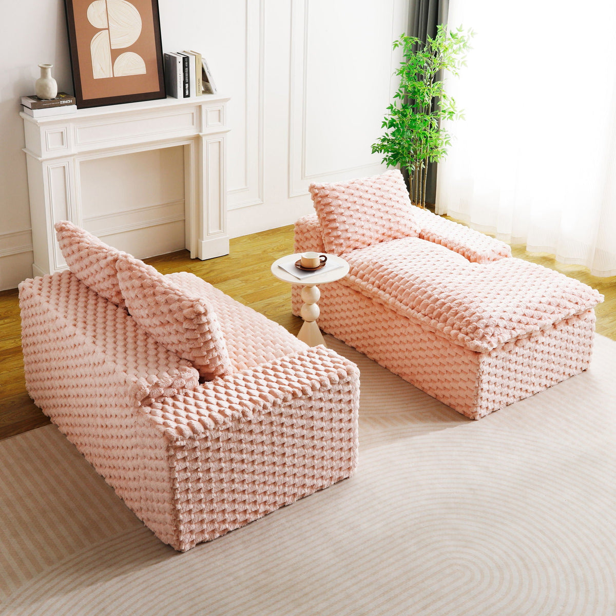 Convertible Modular Sectional Sofa with Twin Seat and Chaise - Multiple Colors