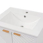 Modern Bathroom Vanity with Sink Combo – Compact Storage - Dark Brown or White