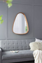Irregular Mirror With Frame Wall Mirror - Brown