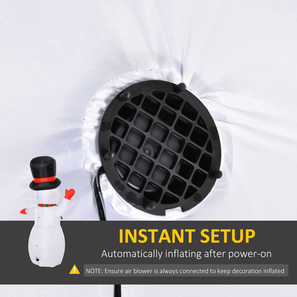 Christmas Inflatables Outdoor Decorations Snowman with LED Lights - White