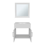 White Bathroom Set Vanity Sink with Mirror - 2 Doors, 1 Shelf