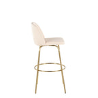 Contemporary Swivel Barstool Set with Round Footrest - Multiple Colors