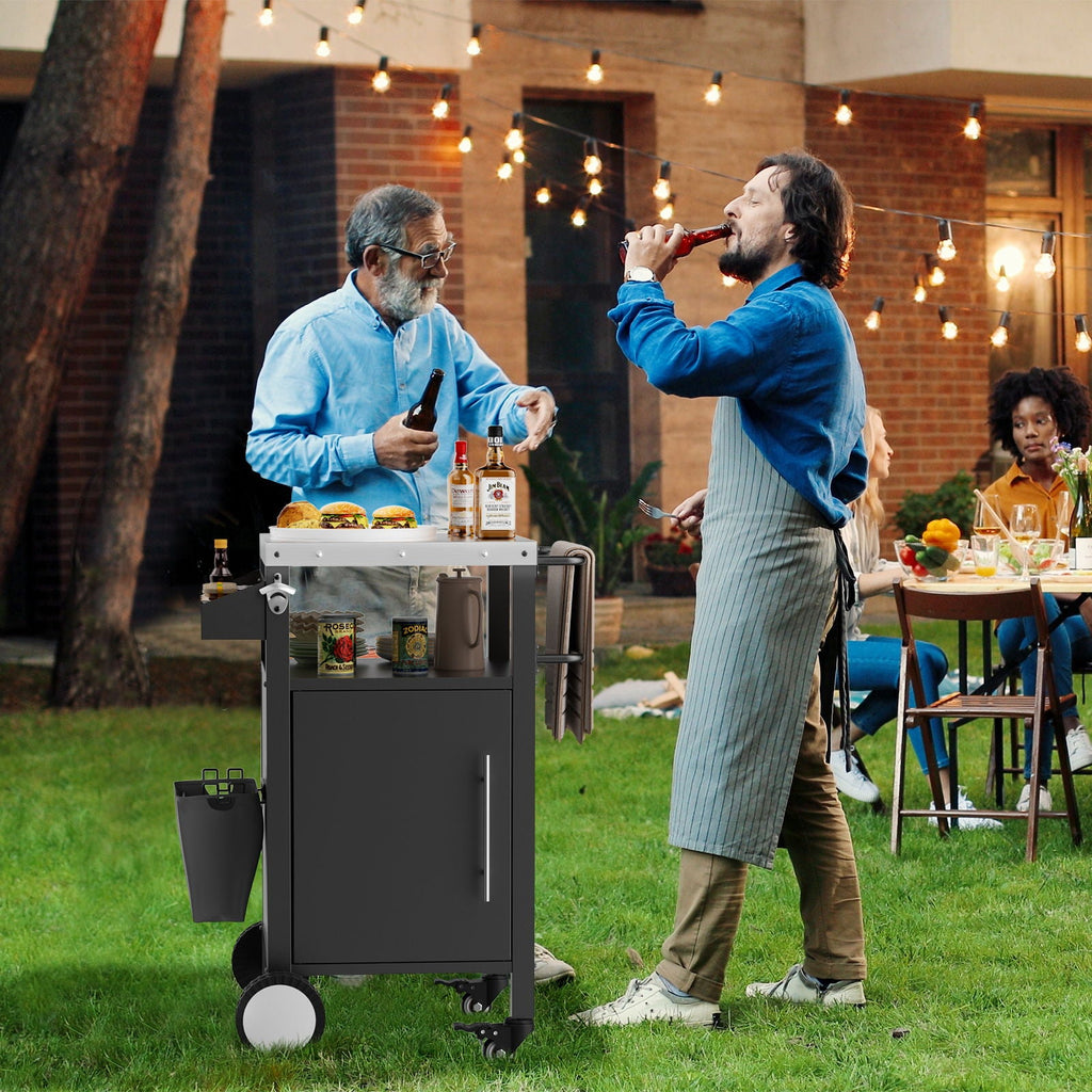 Outdoor Grill Cart With Storage, Rolling Bar Cart