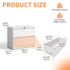 Premium Drawer Metal Lateral File Cabinet with Lock - Black or White