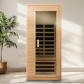 Hemlock Infrared Sauna with Bluetooth & LED Lighting - Natural Wood
