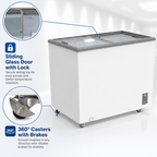 7.0 Cu.Ft Commercial Display Chest Freezer with Inverter Technology - Glass