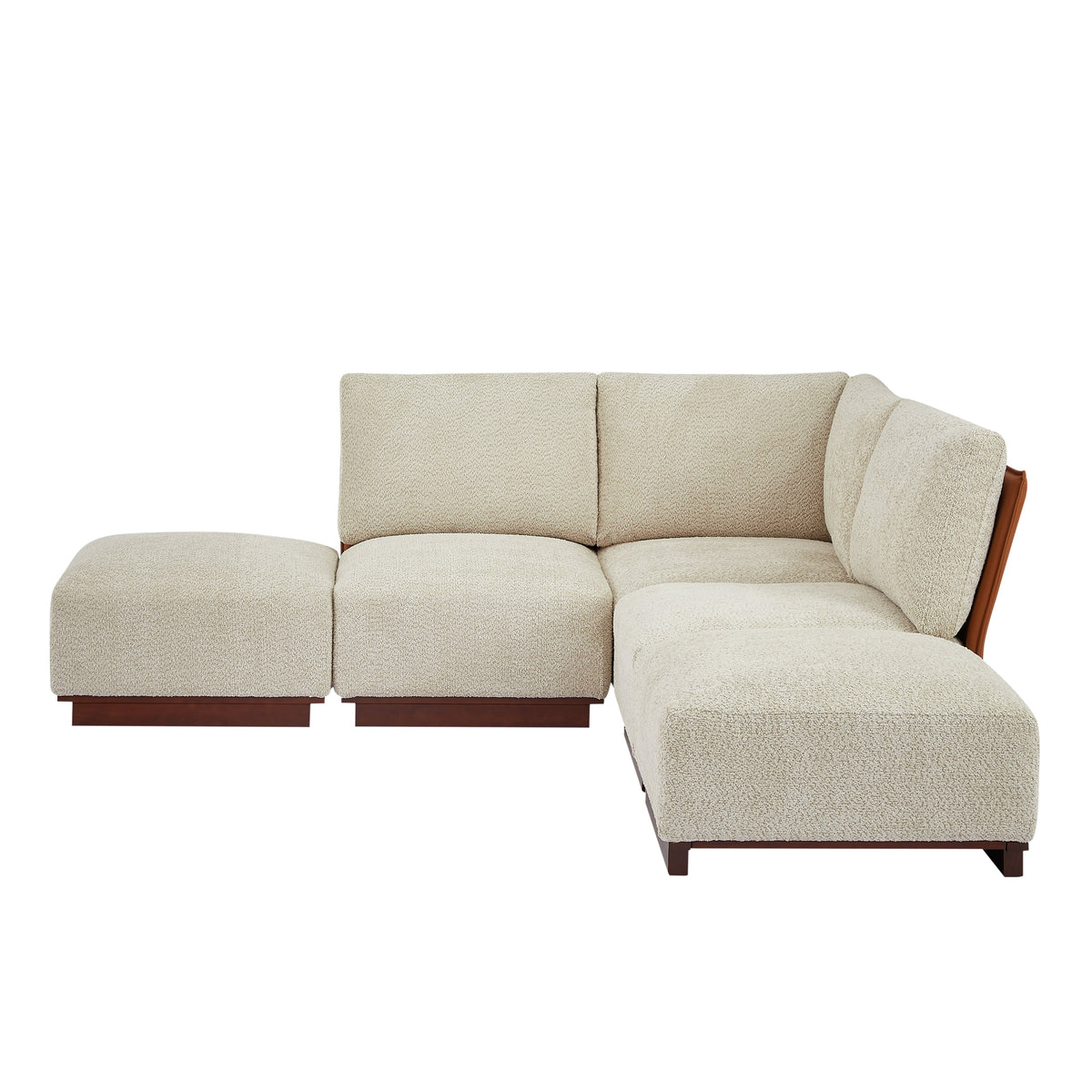 Boucle Modular Sectional Sofa with Deep Ergonomic Seating - Velora 88.5 in.