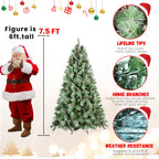 8 Ft Full-Bodied Pre-Decorated Pinecone Christmas Tree with Pine Cones - Green