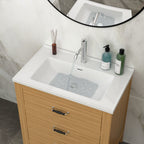 Modern Rectangular Vanity Top with Overflow – White