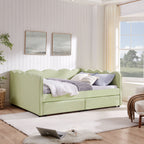 Gingham Daybed with USB Charging Port and Wave-Shaped Design - Multiple Colors
