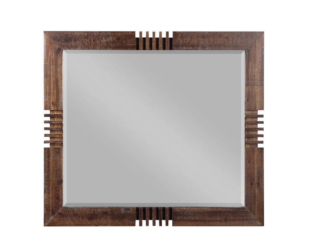 Reclaimed Oak Mirror with Beveled Glass - Oak