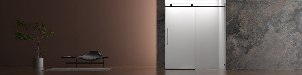 Matte Black Tempered Glass Shower Door with Soft-Closing and Easy-Clean Coating