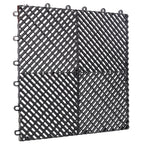 25pcs Plastic Garage Floor Mats with Interlocking Non-Slip Surface - Black or Yellow