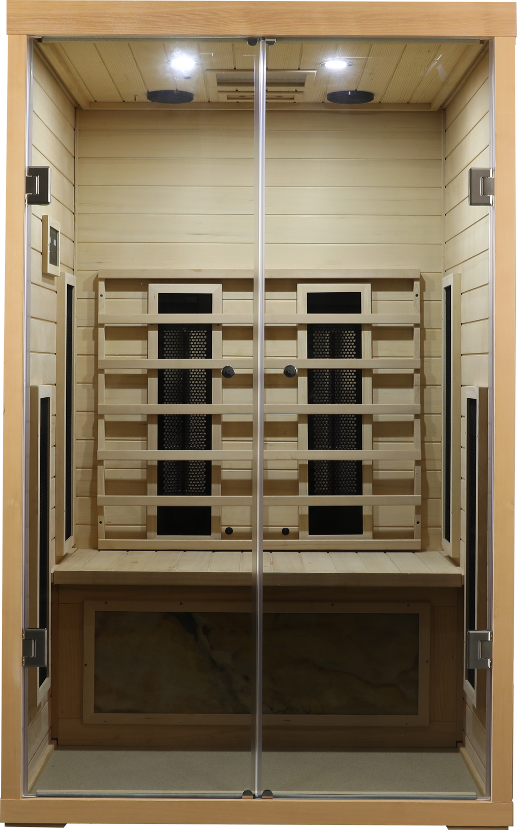 Two Person Indoor Hemlock Sauna with Far Infrared Technology - Natural Hemlock
