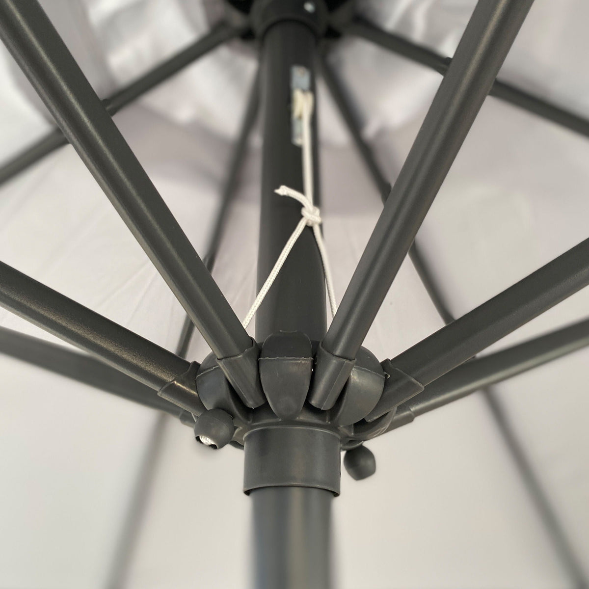 Gray Patio Market Umbrella with UV-Resistant Canopy