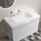 Modern Floating Bathroom Vanity with Large Storage - White or Black