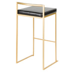 Contemporary Stackable Barstool Set with Upholstered Seat - Multiple Colors