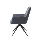 Gray Arm Chair Set with Padded Cushions - Hester