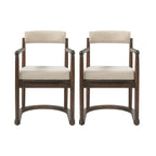 2 Pack Rubberwood Dining Arm Chairs