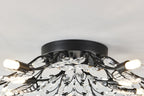 15-Light Chandelier with Crystal Accents - Matte Black