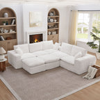 Sectional Sofa with Moveable Ottoman and Modular Design - Multiple Colors