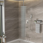Modern Shower System with Waterfall Tub Spout - Black or Gray