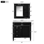 Bathroom Vanity with Medicine Cabinet and Storage - Multiple Colors