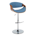 Mid Century Modern Adjustable Barstool Set with Swivel and Footrest - Multiple Colors
