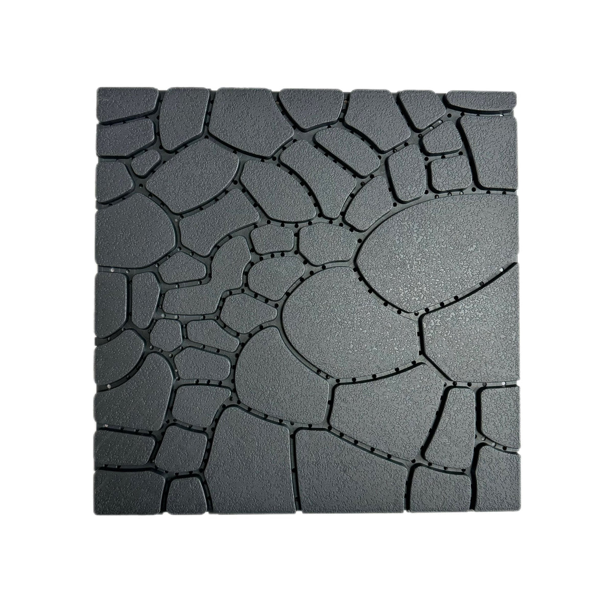 Stone Texture 12" Patio Deck Tiles with Interlocking Design - Polypropylene, 44 pcs