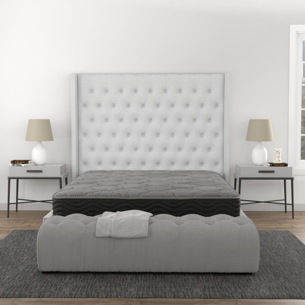 8" Pocket Coil Hybrid Mattress with Firm Support - Dark Gray